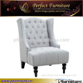 Button Tufts Upholstered modern high back wing chair